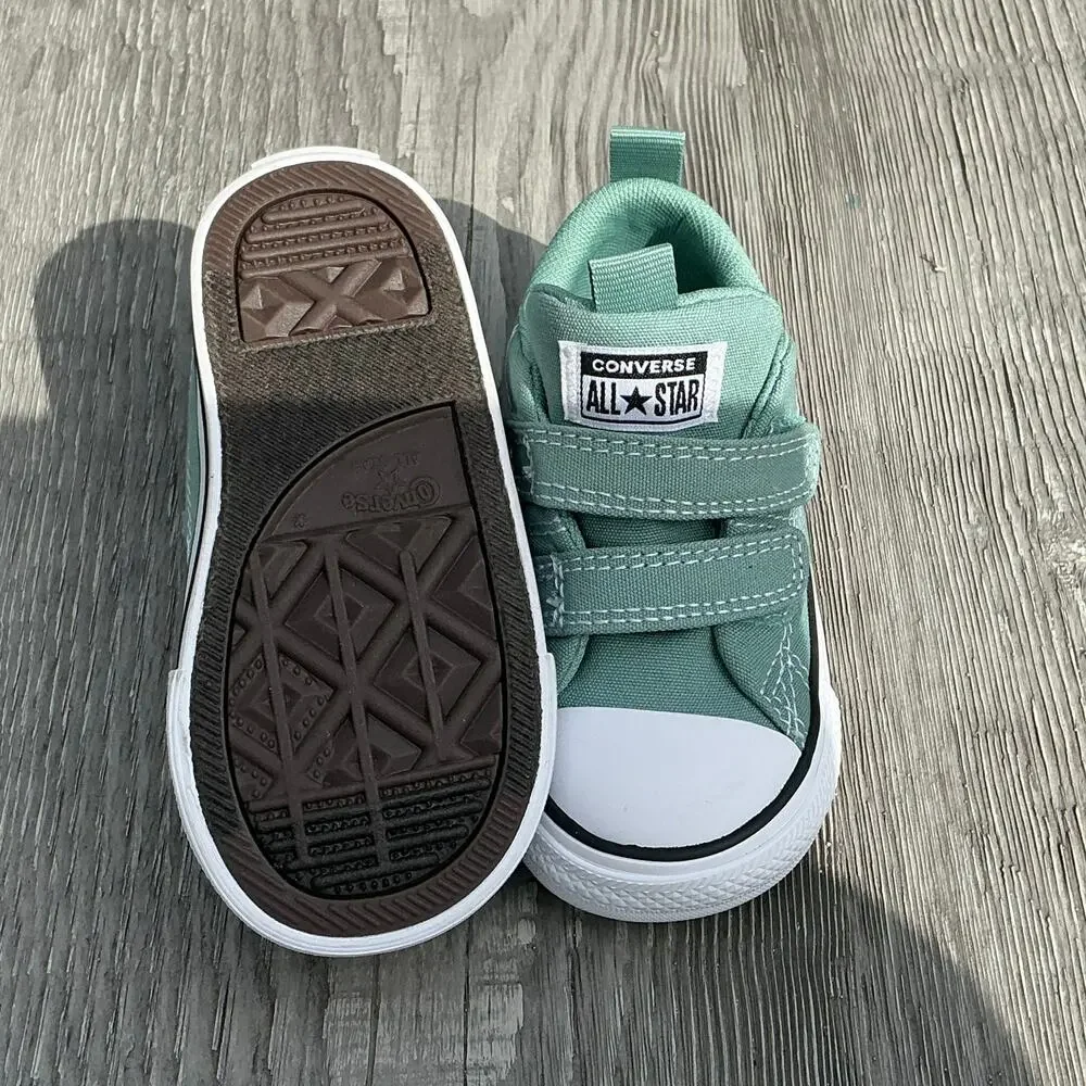 Converse All Star Size 6 Baby/Toddler Shoe Green Velcro Close